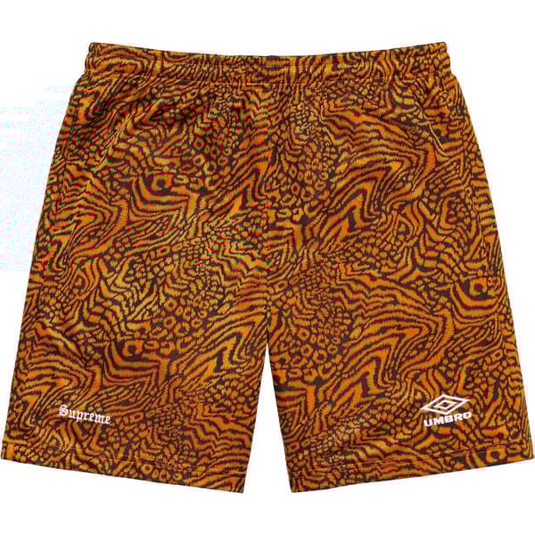 Supreme Umbro Jacquard Animal Print Soccer Short - Orange (front)