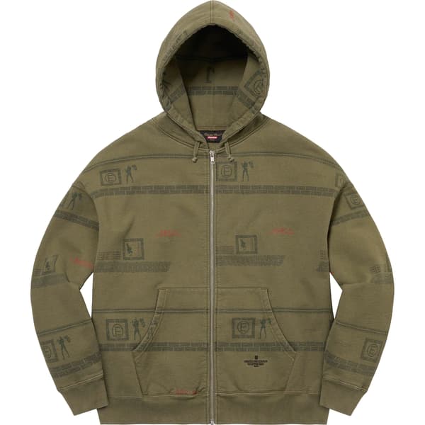 Supreme UNDERCOVER Zip Up Hooded Sweatshirt - Dark Olive (front)