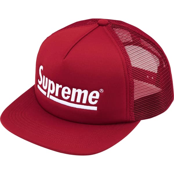 Supreme Underline Mesh Back 5-Panel - Cardinal (front)