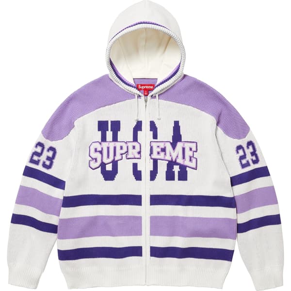 Supreme USA Zip Up Hooded Sweater - White (front)