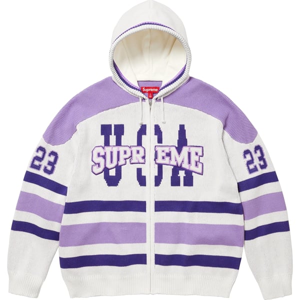 Supreme USA Zip Up Hooded Sweater - White (front)