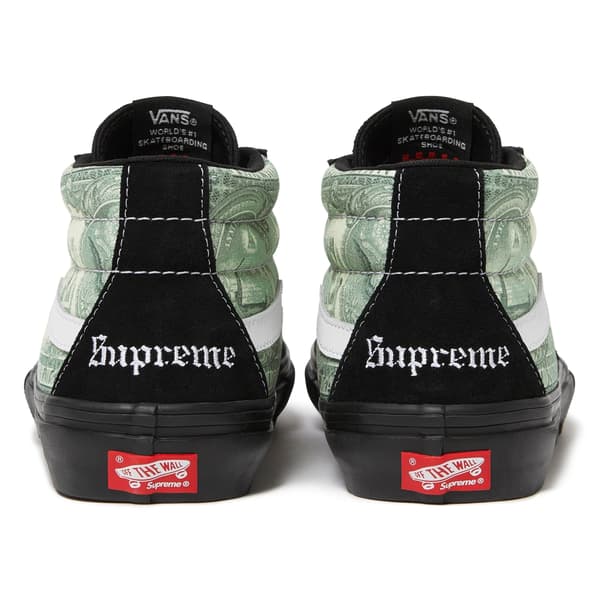 Supreme Vans Dollar Skate Grosso Mid - Black (front)