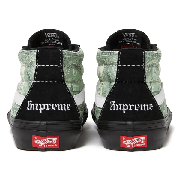 Supreme Vans Dollar Skate Grosso Mid - Black (front)