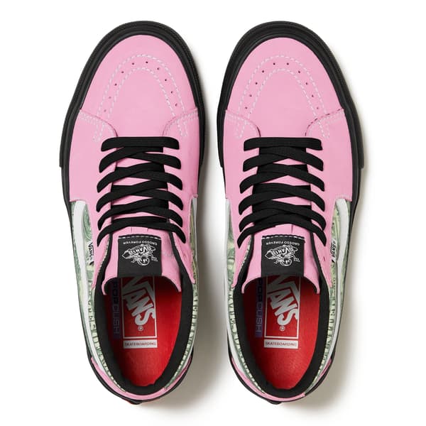 Supreme Vans Dollar Skate Grosso Mid - Pink (front)