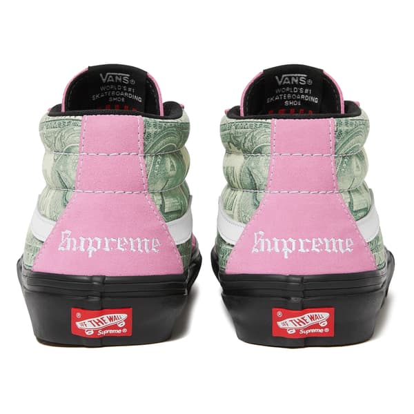 Supreme Vans Dollar Skate Grosso Mid - Pink (front)