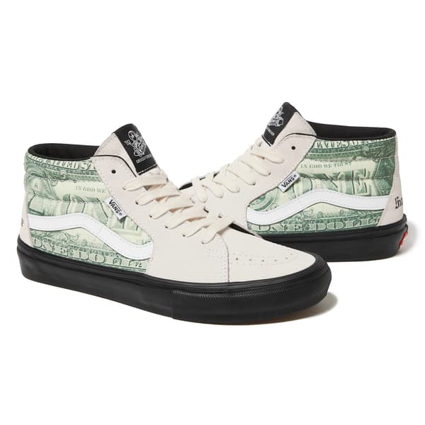 Supreme Vans Dollar Skate Grosso Mid - White (front)