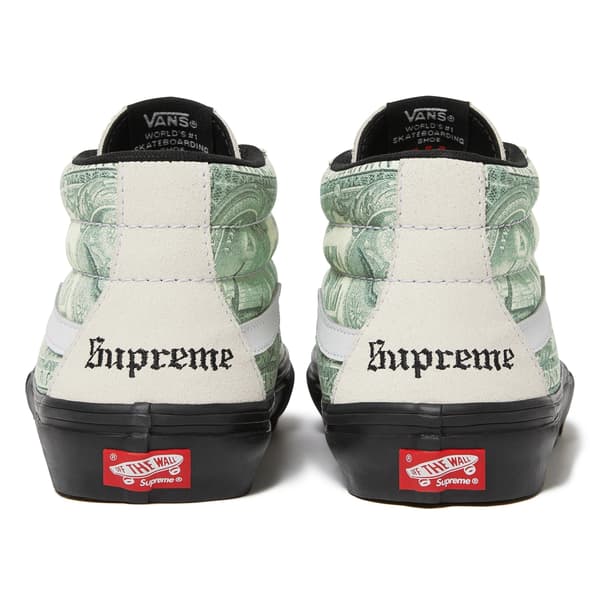 Supreme Vans Dollar Skate Grosso Mid - White (front)