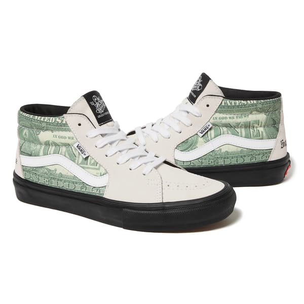 Supreme Vans Dollar Skate Grosso Mid - White (front)