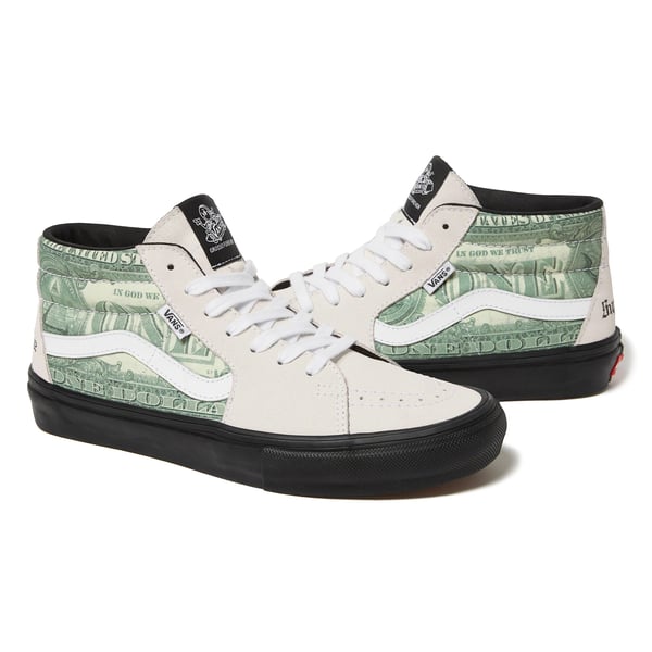 Supreme Vans Dollar Skate Grosso Mid - White (front)