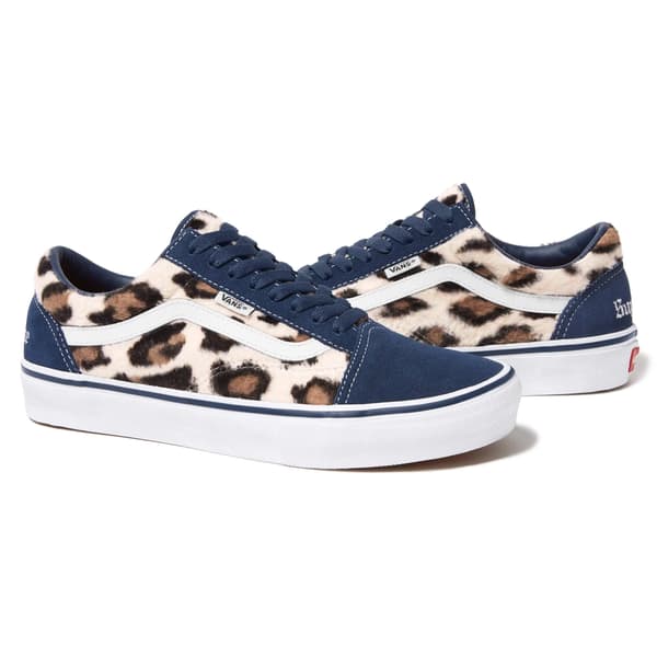 Supreme Vans Leopard Old Skool - Navy (front)