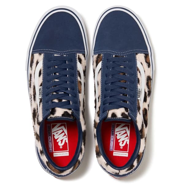 Supreme Vans Leopard Old Skool - Navy (front)