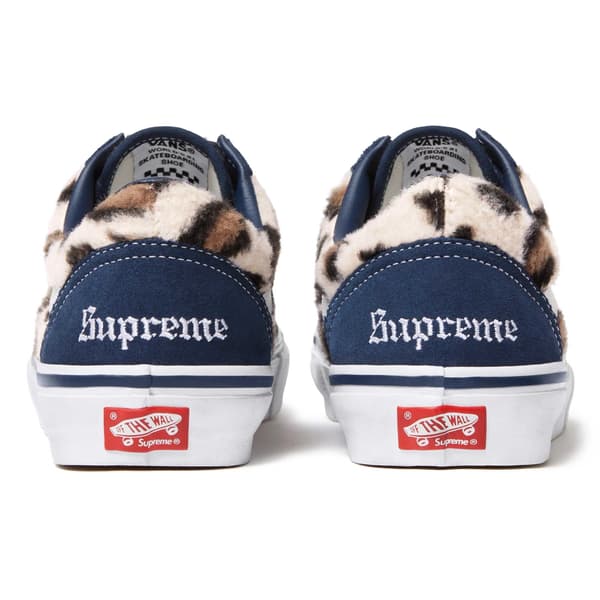 Supreme Vans Leopard Old Skool - Navy (front)