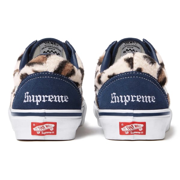 Supreme Vans Leopard Old Skool - Navy (front)