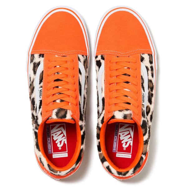 Supreme Vans Leopard Old Skool - Orange (front)