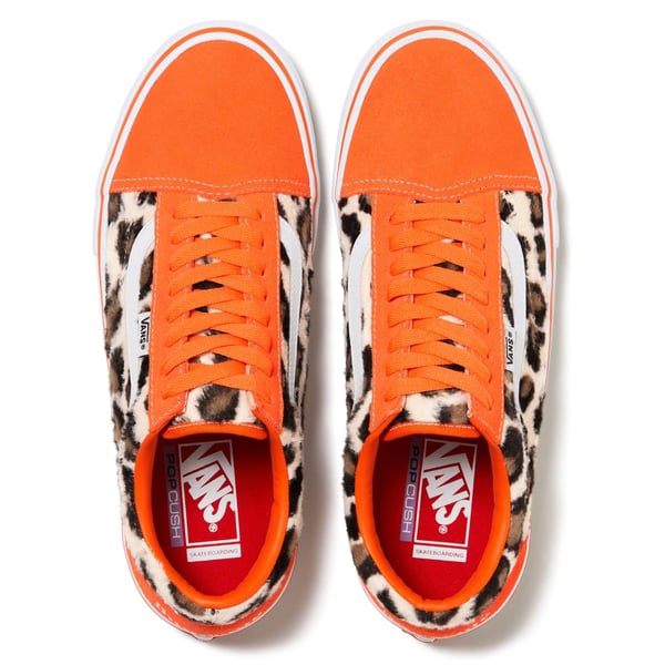 Supreme Vans Leopard Old Skool - Orange (front)