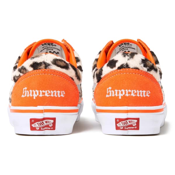 Supreme Vans Leopard Old Skool - Orange (front)
