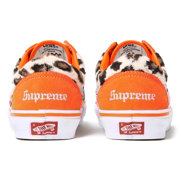 Supreme Vans Leopard Old Skool - Orange (front)