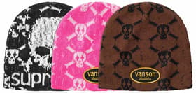 Supreme®/Vanson Leathers® Skull Beanie Black