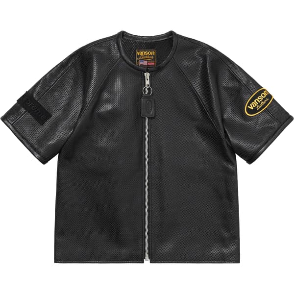 Supreme Vanson Leathers S/S Racing Jacket - Black (front)