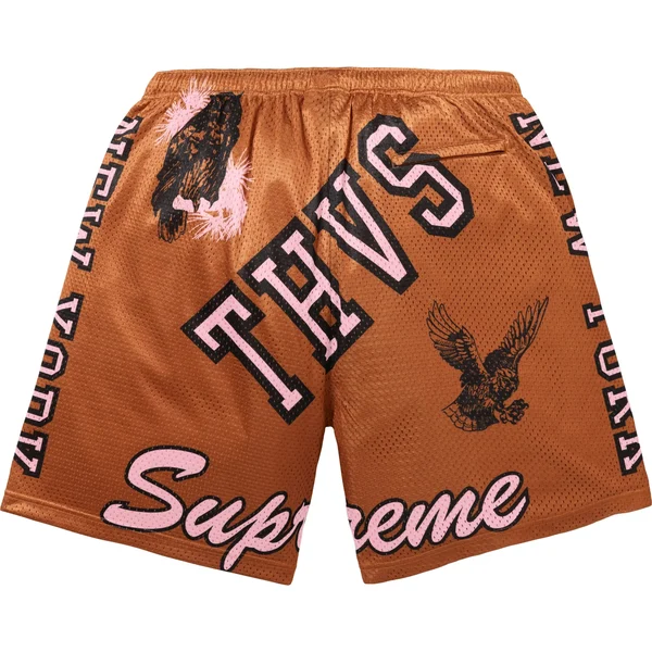Supreme Varsity Mesh Short - Rust (front)
