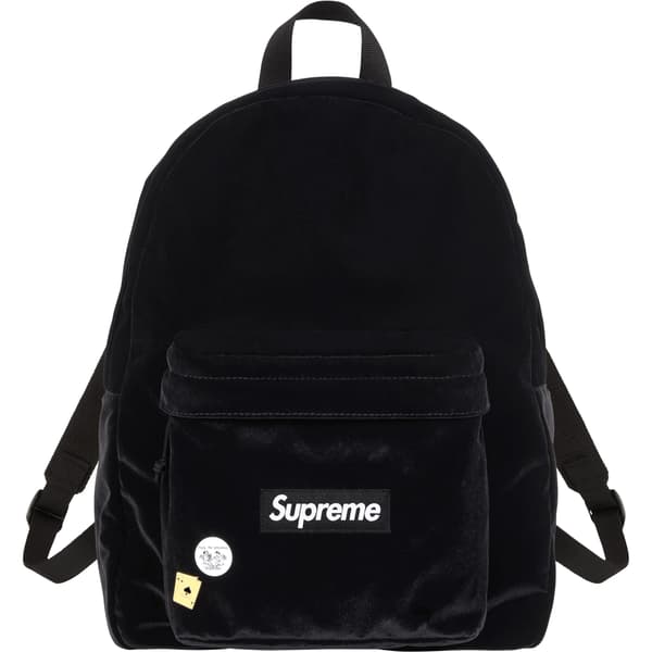 Supreme Velvet Backpack - Black (front)