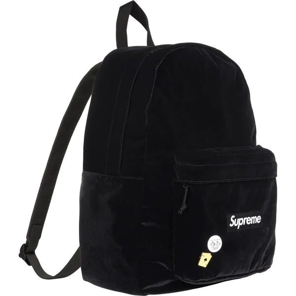 Supreme Velvet Backpack - Black (front)