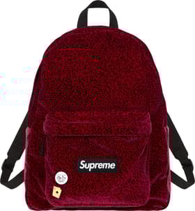 Supreme Velvet Backpack Red Leopard