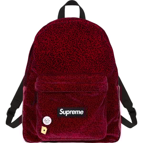 Supreme Velvet Backpack - Red Leopard (front)