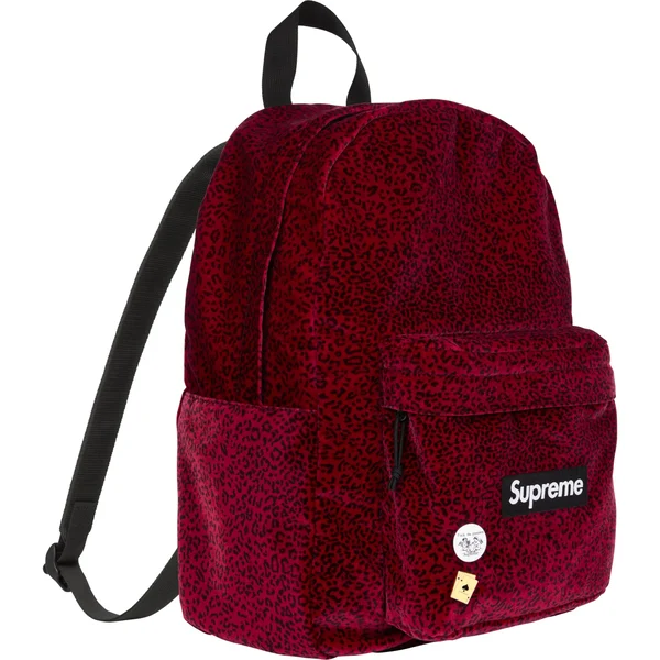 Supreme Velvet Backpack - Red Leopard (front)