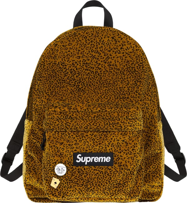 Supreme Velvet Backpack - Tan Leopard (front)