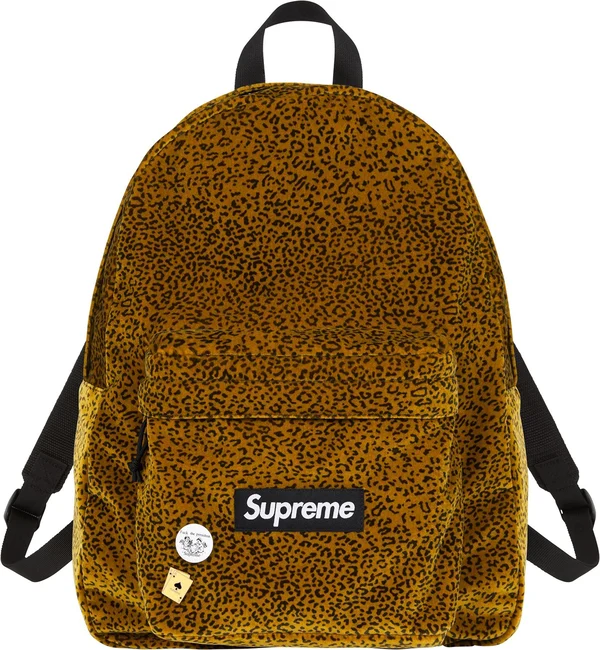Supreme Velvet Backpack - Tan Leopard (front)