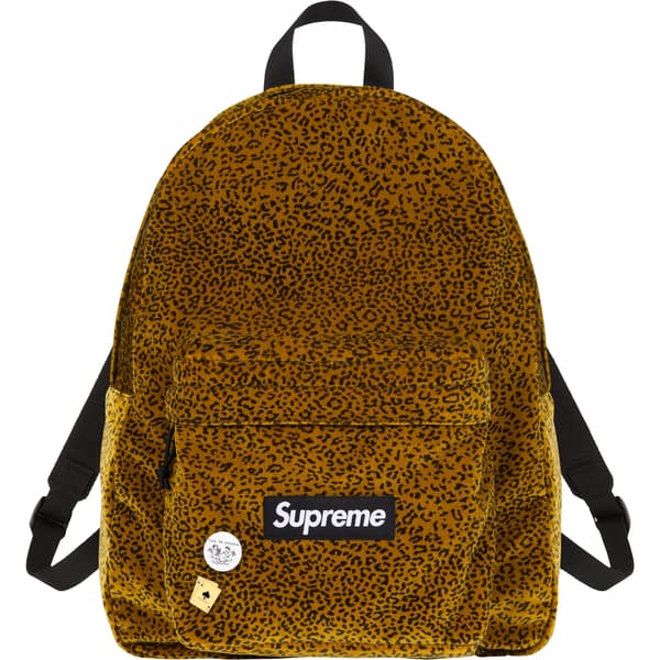 Supreme Velvet Backpack - Tan Leopard (front)