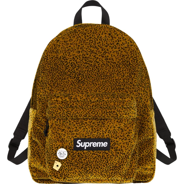Supreme Velvet Backpack - Tan Leopard (front)