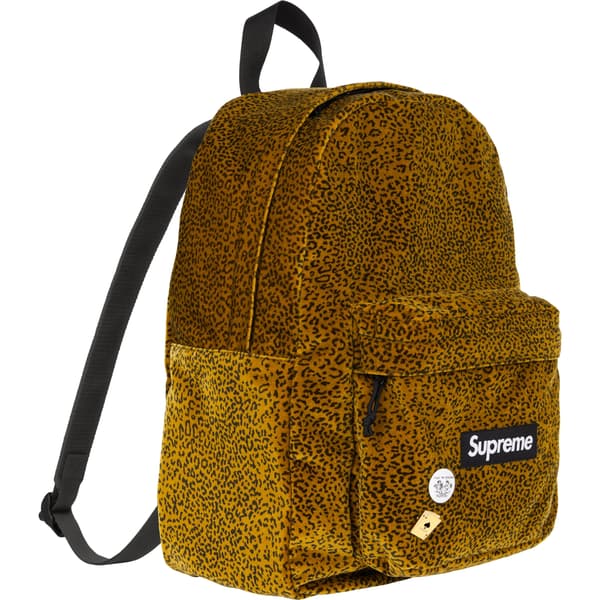 Supreme Velvet Backpack - Tan Leopard (front)