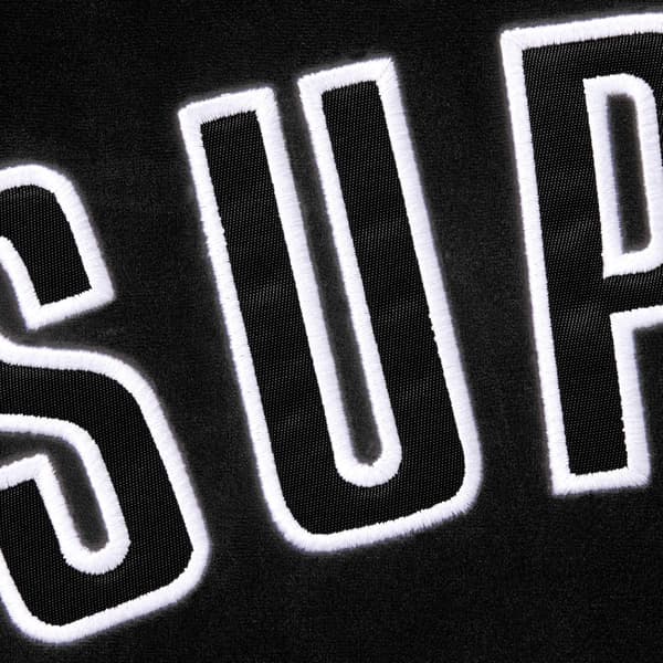 Supreme Velvet Baseball Jersey - Black (front)