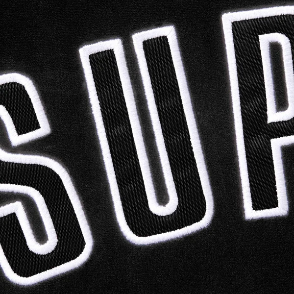 Supreme Velvet Baseball Jersey - Black (front)