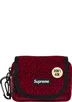 Supreme Velvet Mini Pouch - Red Leopard (front)