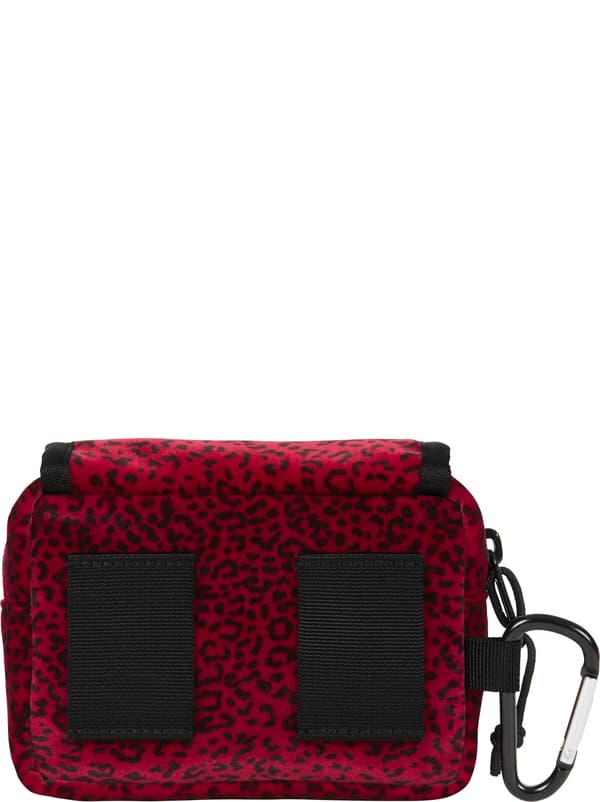 Supreme Velvet Mini Pouch - Red Leopard (front)