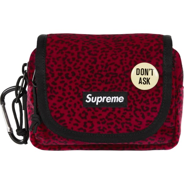 Supreme Velvet Mini Pouch - Red Leopard (front)