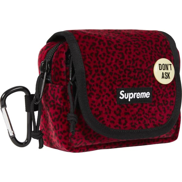 Supreme Velvet Mini Pouch - Red Leopard (front)