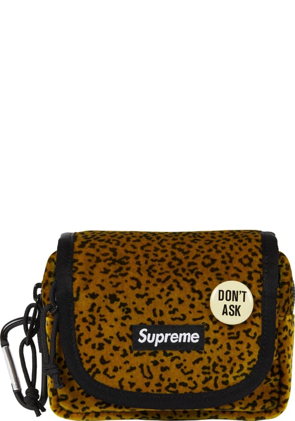 Supreme Velvet Mini Pouch - Tan Leopard (front)
