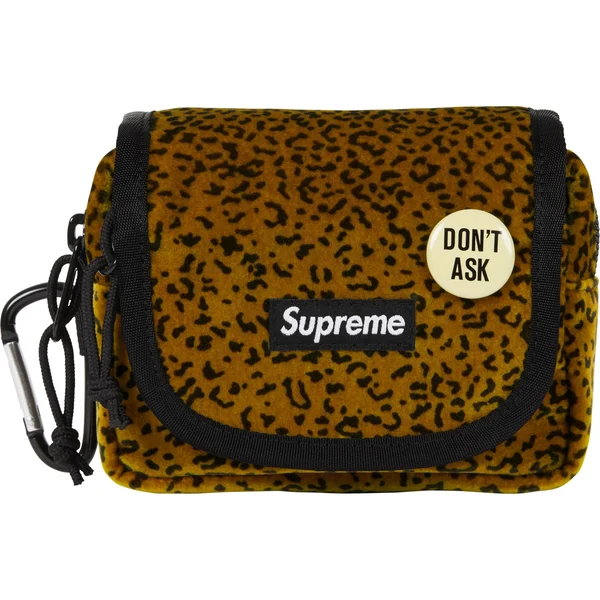 Supreme Velvet Mini Pouch - Tan Leopard (front)