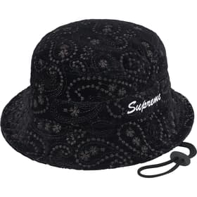 Supreme Velvet Paisley Boonie Black