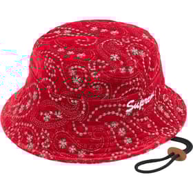 Supreme Velvet Paisley Boonie Red