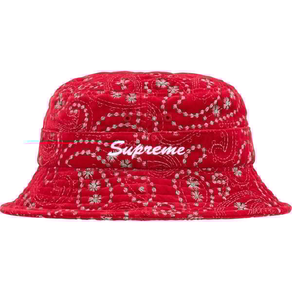 Supreme Velvet Paisley Boonie - Red (front)