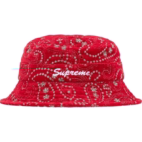 Supreme Velvet Paisley Boonie - Red (front)