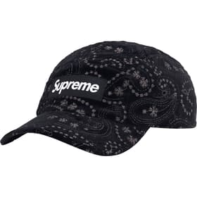 Supreme Velvet Paisley Camp Cap Black