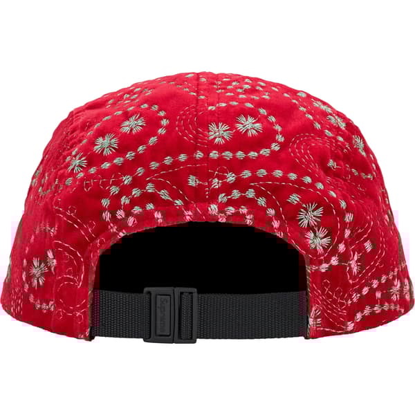 Supreme Velvet Paisley Camp Cap - Red (front)