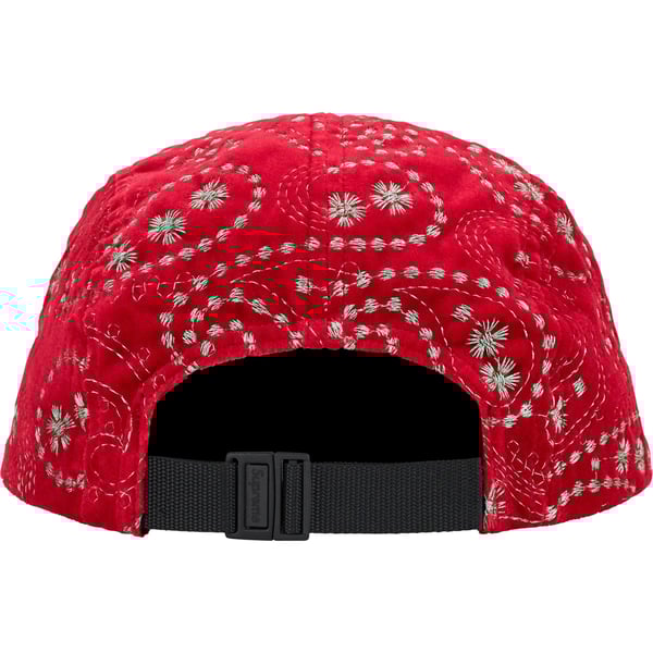 Supreme Velvet Paisley Camp Cap - Red (front)