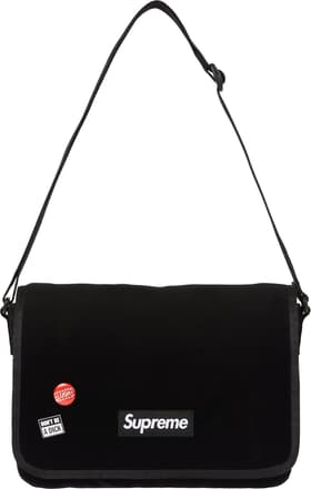 Supreme Velvet Small Messenger Bag Black